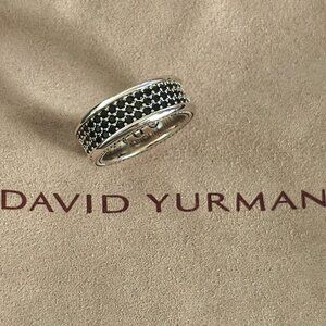 David Yurman Triple Row Black Diamond Ring